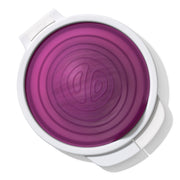 OXO Good Grips Cut & Keep Silicone Onion Saver with purple silicone lid and clear base
