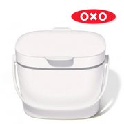 OXO Good Grips Easy-Clean Compost Bin in white with flip-up lid