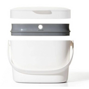 OXO Good Grips Easy-Clean Compost Bin in white with flip-up lid