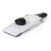OXO Good Grips Hand-Held Mandoline Slicer with adjustable stainless steel blade and non-slip handle for precise fruit and vegetable slicing.