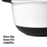 OXO Good Grips Mixing Bowl with non-slip base and handle for stable, comfortable mixing.