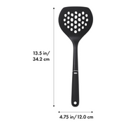 OXO Good Grips Nylon Round Turner with black nylon head and soft non-slip handle.