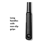 OXO Good Grips Nylon Slotted Spoon with black nylon head and soft non-slip handle.