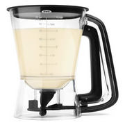 OXO Good Grips Precision Batter Dispenser with drip-free valve, measurement markings, and non-slip handle.