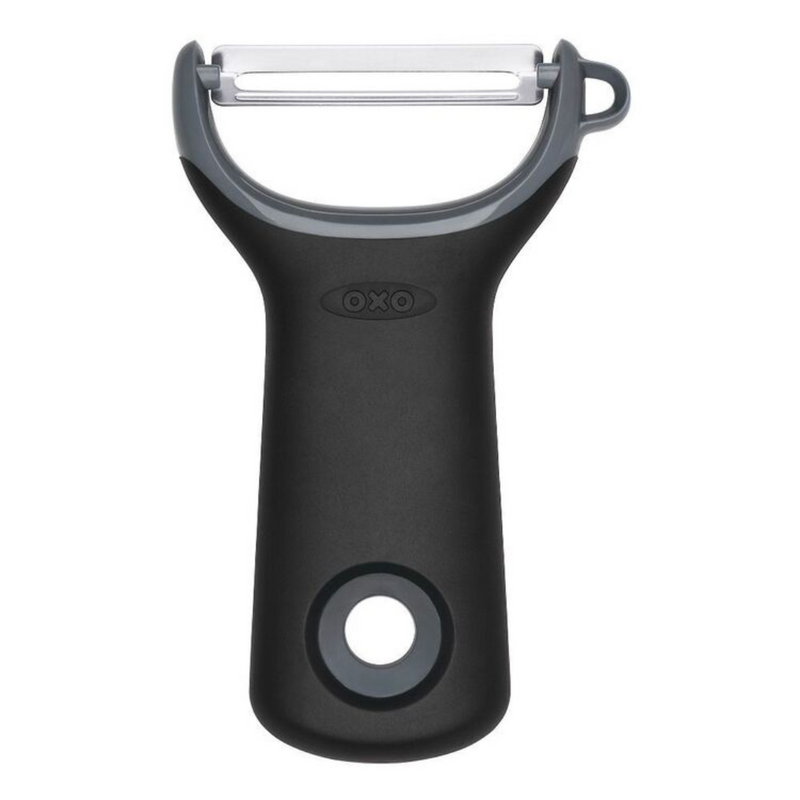OXO Good Grips Prep Y-Peeler with black handle and stainless steel blade