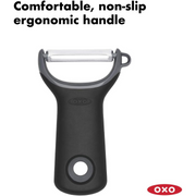 OXO Good Grips Prep Y-Peeler with black handle and stainless steel blade