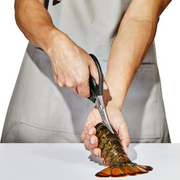 OXO Good Grips Seafood Scissors with stainless steel curved blades and built-in shell cracker.