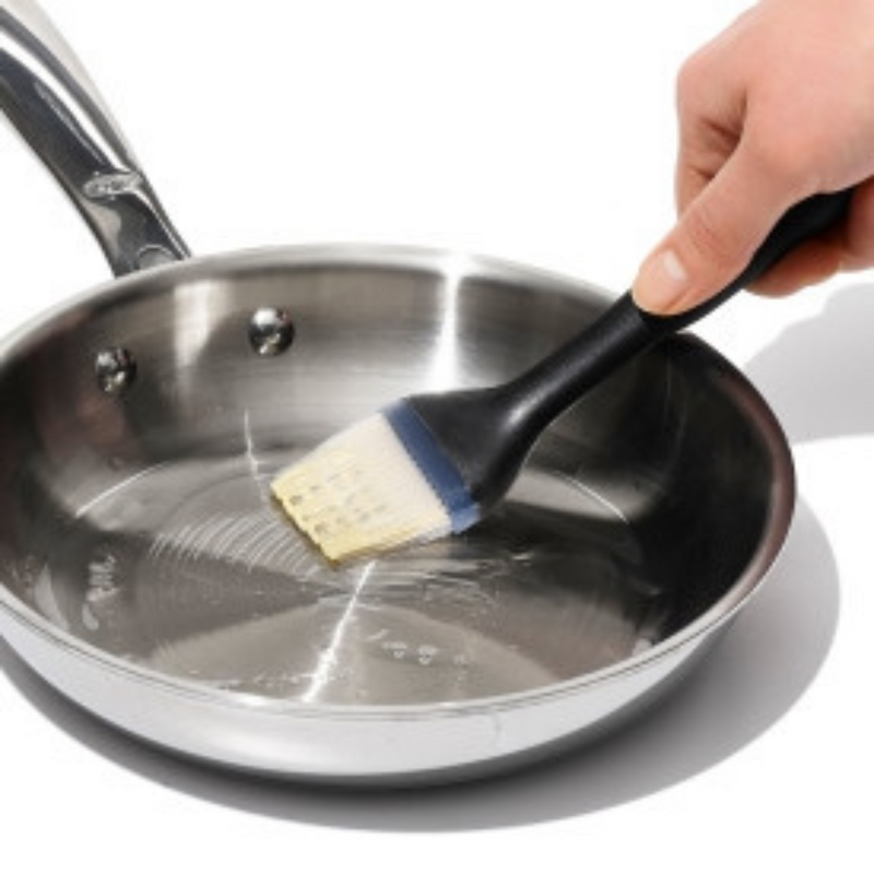 OXO Good Grips Silicone Pastry Brush with black handle and grey bristles