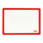 OXO Good Grips Silicone Baking Mat with measurement markings, non-stick surface, and half-sheet pan fit.
