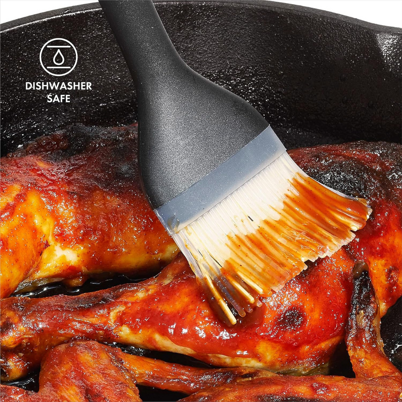 OXO Good Grips Silicone Basting Brush with heat-resistant bristles and non-slip handle for even sauce coating.