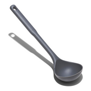 OXO Good Grips Silicone Ladle with black silicone head and soft non-slip handle.