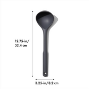 OXO Good Grips Silicone Ladle with black silicone head and soft non-slip handle.