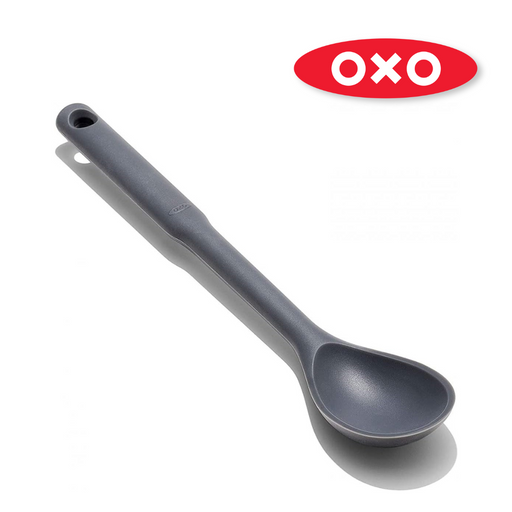 OXO Good Grips Silicone Spoon with black silicone head and soft non-slip handle.
