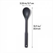 OXO Good Grips Silicone Spoon with black silicone head and soft non-slip handle.
