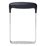 OXO Good Grips Smooth Potato Masher with fine stainless steel plate and soft non-slip handle for lump-free mashing.