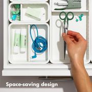 OXO Good Grips Adjustable Drawer Bin Set 3pce – customizable storage bins with adjustable dividers and non-slip feet