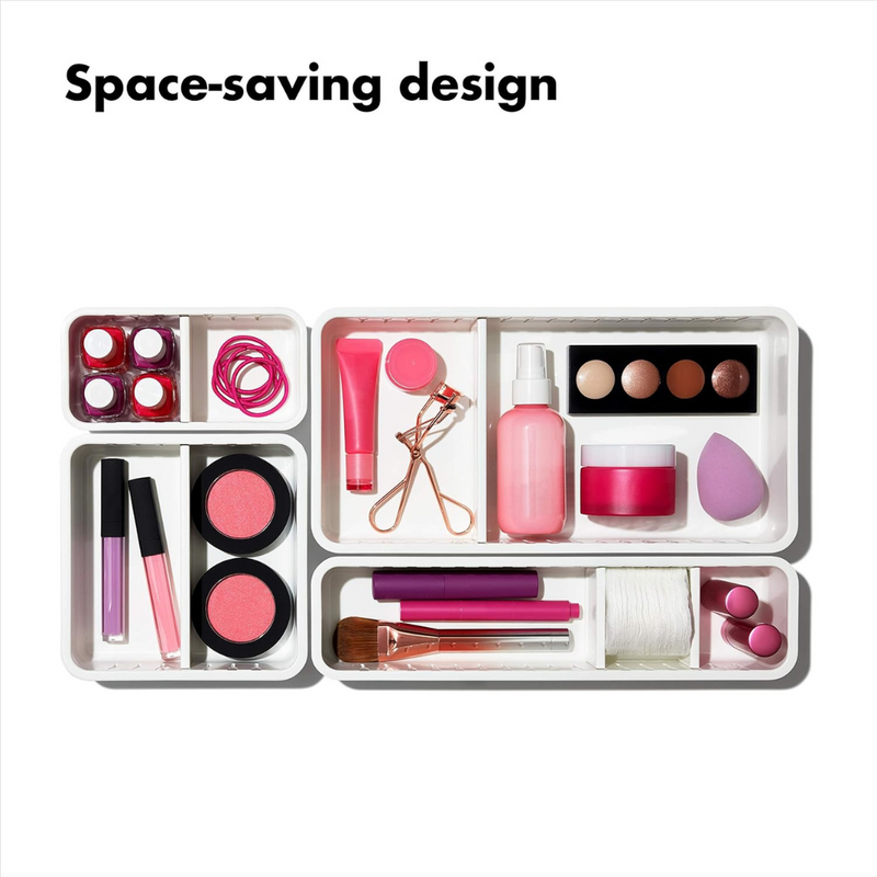 OXO Good Grips Adjustable Drawer Bin Set 4pce – customizable storage bins with adjustable dividers and non-slip feet