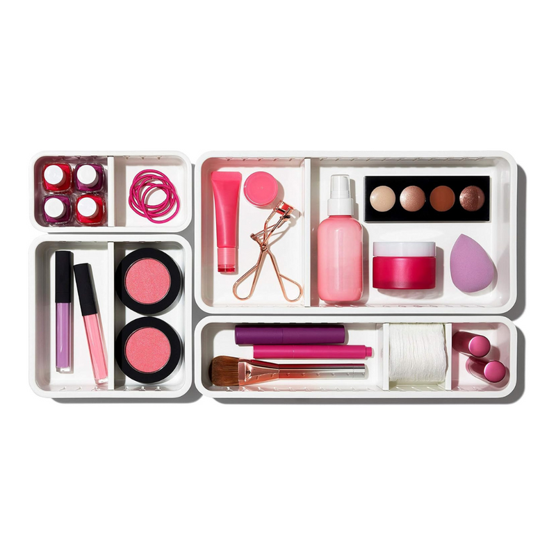 OXO Good Grips Adjustable Drawer Bin Set 4pce – customizable storage bins with adjustable dividers and non-slip feet