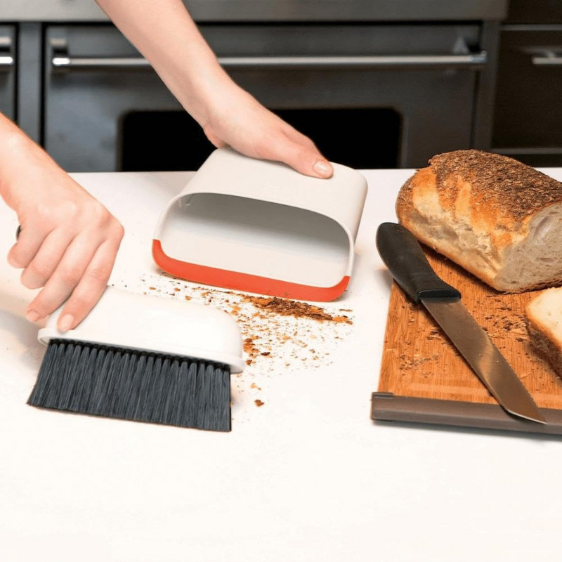OXO Good Grips Compact Dustpan and Brush Set snapped together for storage