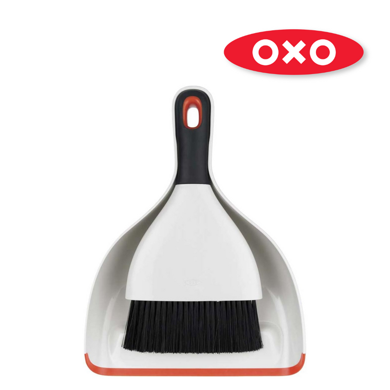 OXO Good Grips Dustpan and Brush Set snapped together for storage