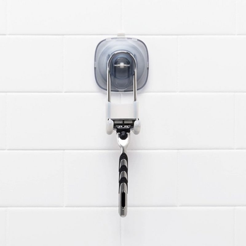OXO Good Grips Stronghold Suction Hook on tiled shower wall