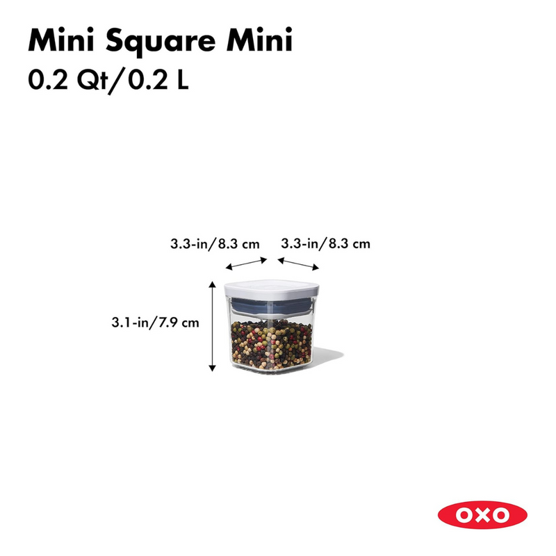 OXO POP 2.0 4-Piece Mini Set airtight containers for spices and snacks