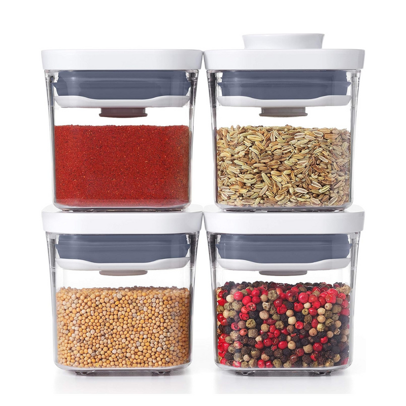 OXO POP 2.0 4-Piece Mini Set airtight containers for spices and snacks