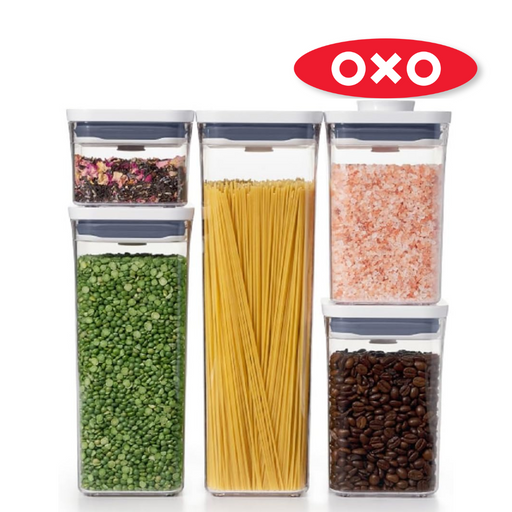 OXO POP 2.0 5-Piece Set airtight containers in assorted sizes