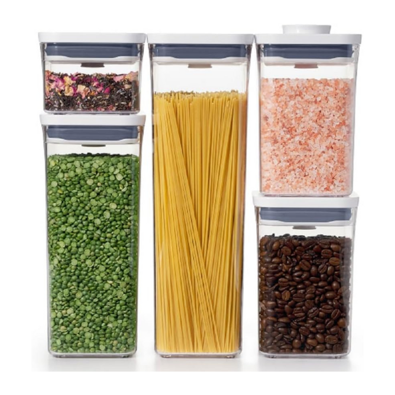 OXO POP 2.0 5-Piece Set airtight containers in assorted sizes