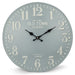 Ronis Old Town Embossed Numbers Domed Metal Wall Clock 40x40x2cm Blue Grey