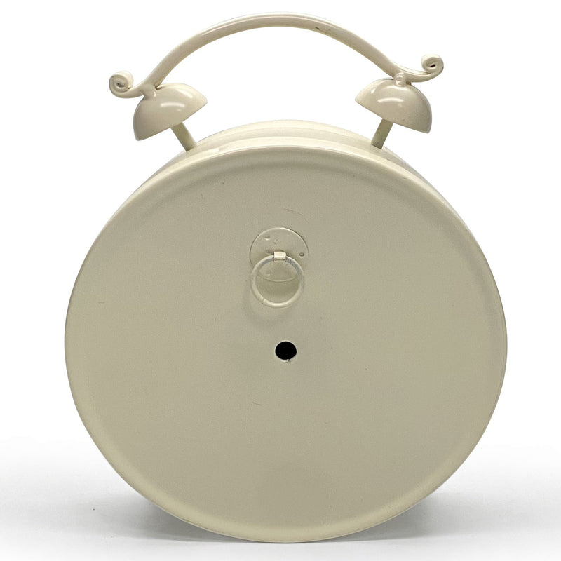 Ronis Old Town Faux Twin Bell Metal Vintage Desk Clock 16x6x20.5cm Off White