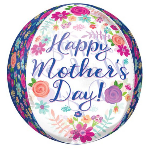 Ronis Orbz Balloon Happy Mothers Day Beautiful Floral 40cm