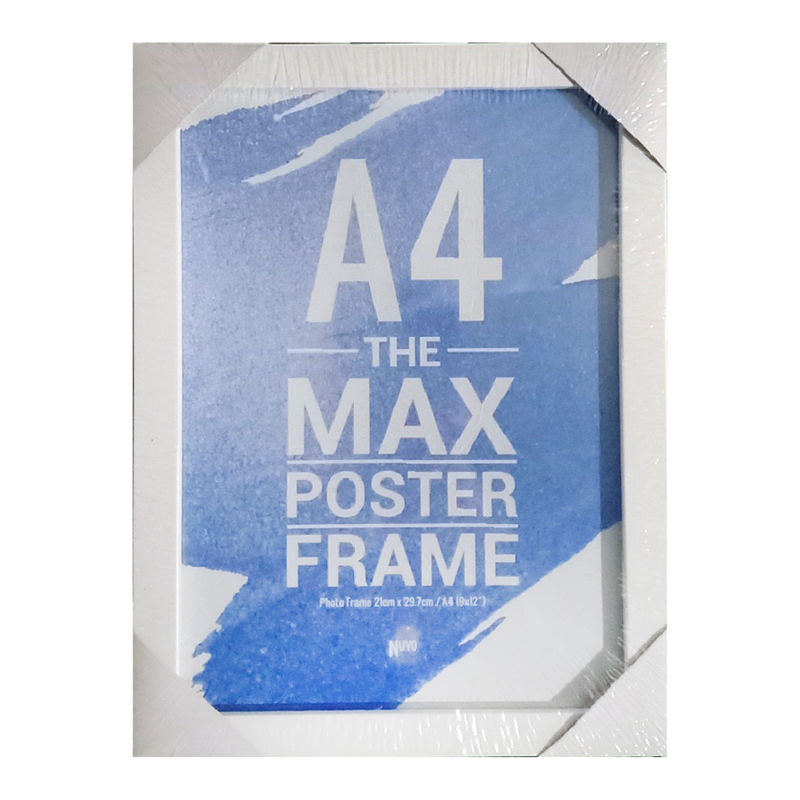 Ornate photo frame 100% timber A4 21x29.7cm white decorative wooden frame