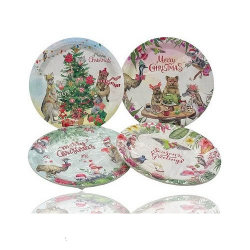 Ronis Outback Christmas Paper Plates 23cm 10pk 4 Asstd