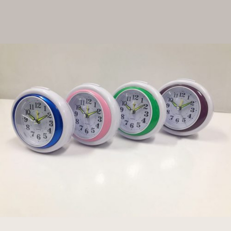 Ronis Oval Alarm Table Clock With Light 9x9x35cm Assorted