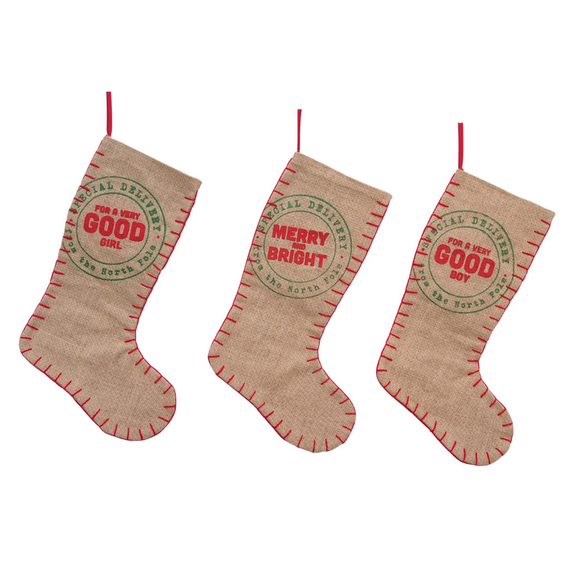 Ronis P37 Jute Stocking Stitched 50cm 3 Asstd