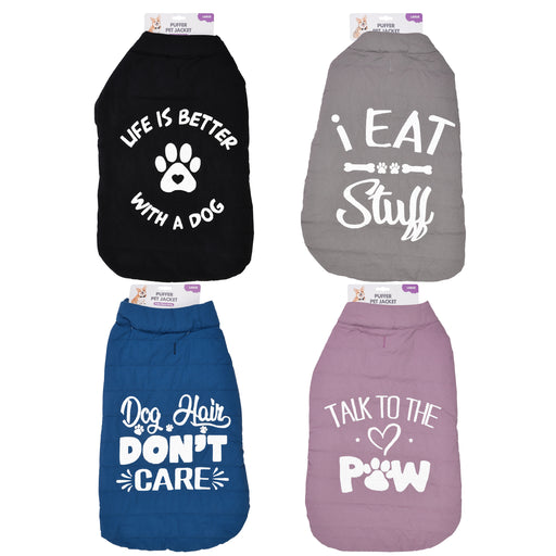 60cm printed puffer pet jacket for larger dogs