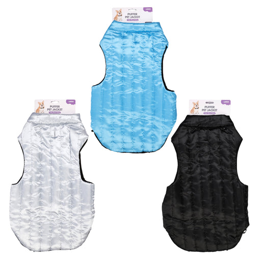 60cm black and green reverse puffer pet jacket