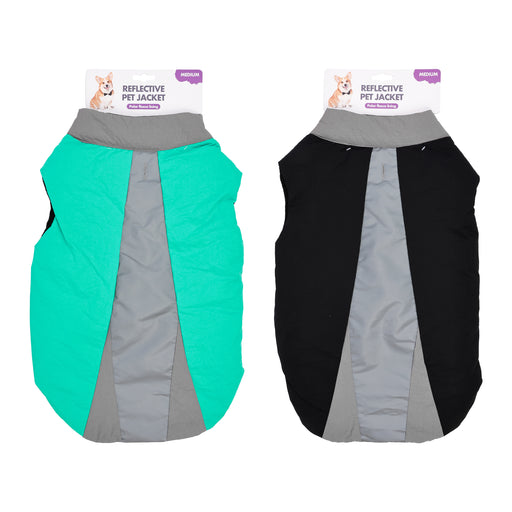 50cm reflective pet jacket in black and green