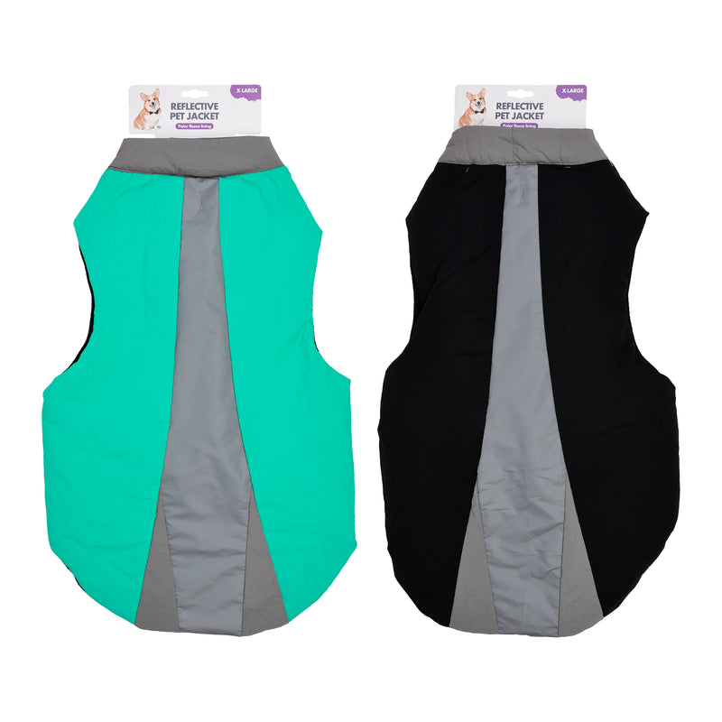 70cm reflective pet jacket in black and green