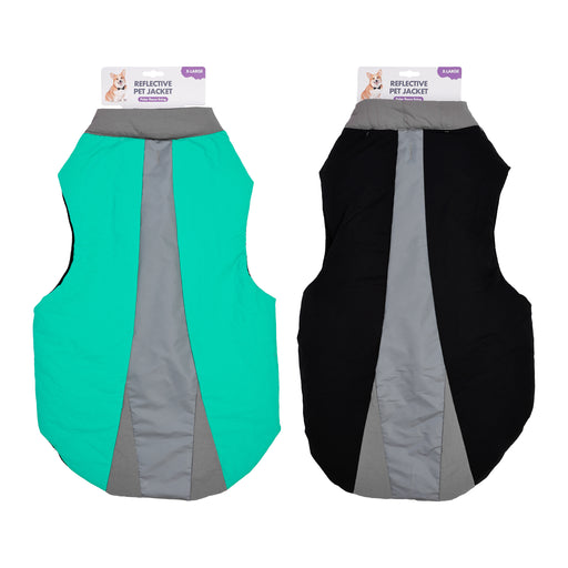 70cm reflective pet jacket in black and green