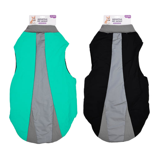 80cm reflective pet jacket in black and green