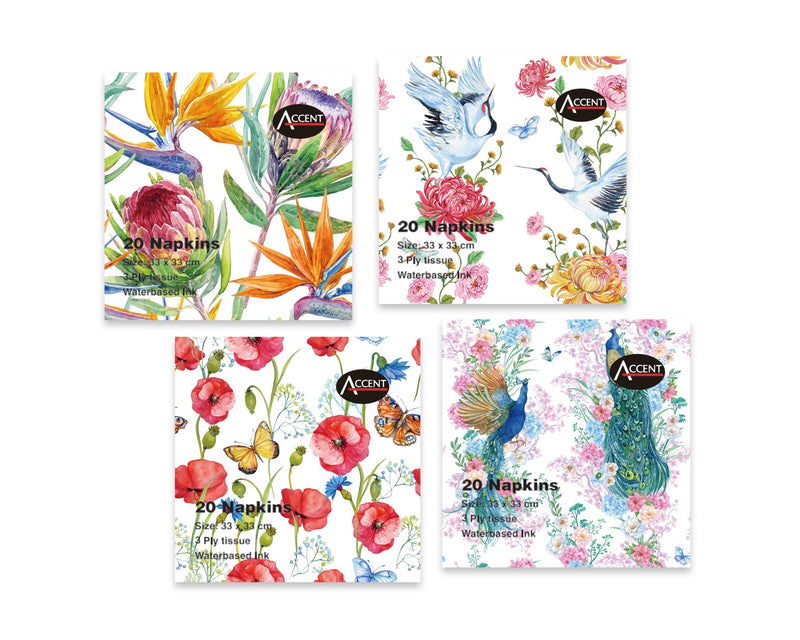 Garden Dreams assorted 2 ply napkins pack of 20