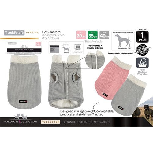 1Pce Dog Knitted Jacket Sherpa 30-35-40