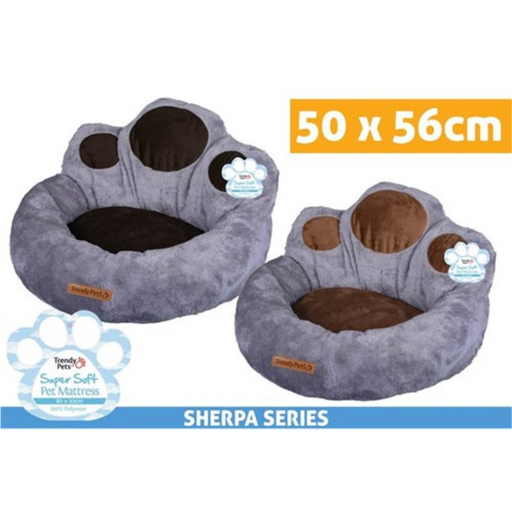 Pet Bed Plush Fleece Paw 50x56x33cm