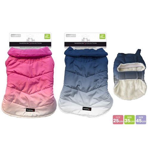 Water resistant functional coat with gradient color for pets