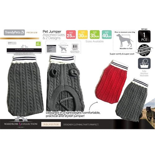 PET JUMPERS™ Knit Dog Jumper Ser4 (25x30x35x40cm)