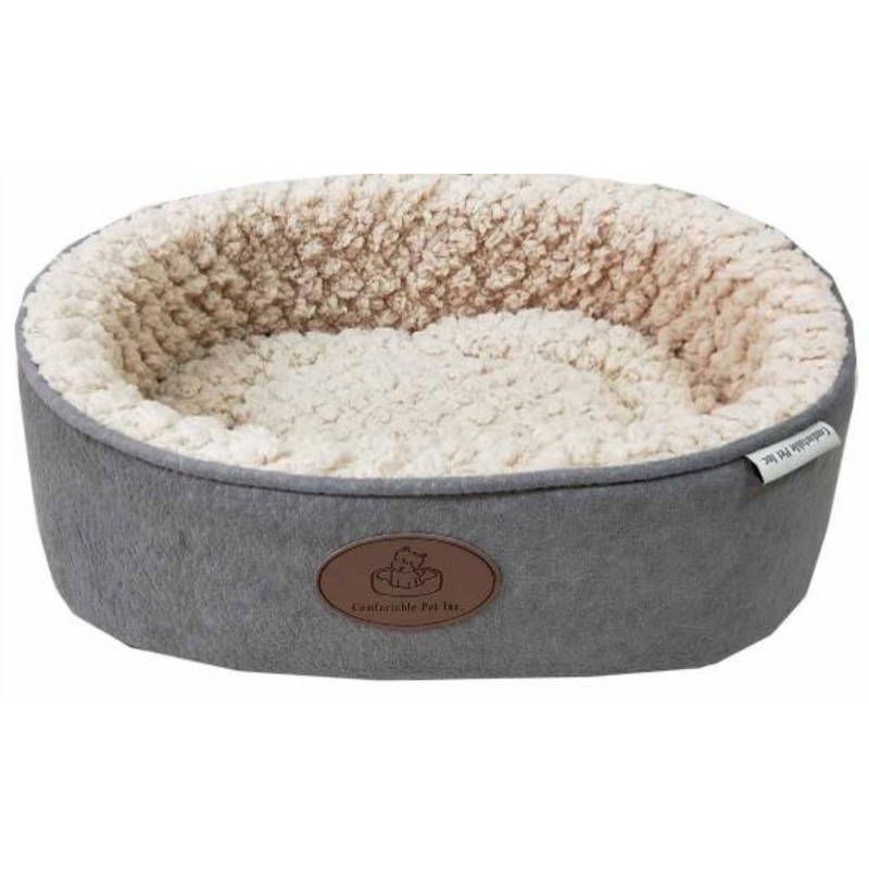 Pet Bed Oval Velvet Removable Cushion S