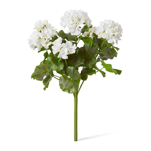 Compact artificial outdoor white geranium bush 41cm
