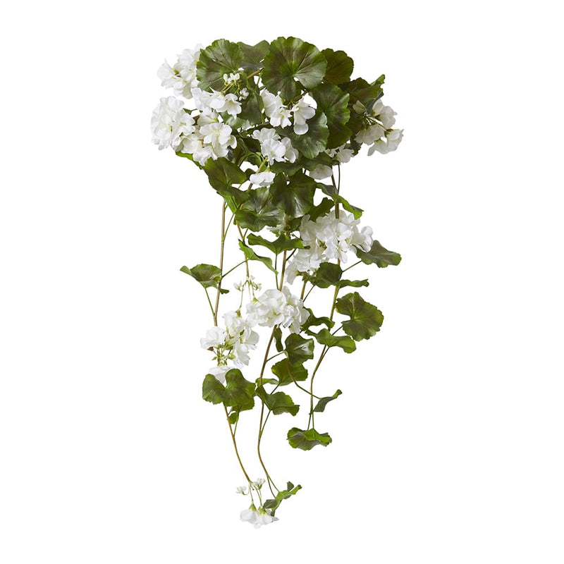 Artificial outdoor white geranium bush 86cm